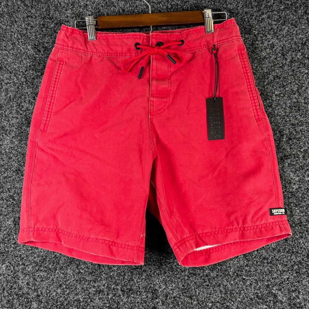 Superdry Surplus Goods Swim Shorts Mens Medium Red Board Shorts NWT M30000HO AT7